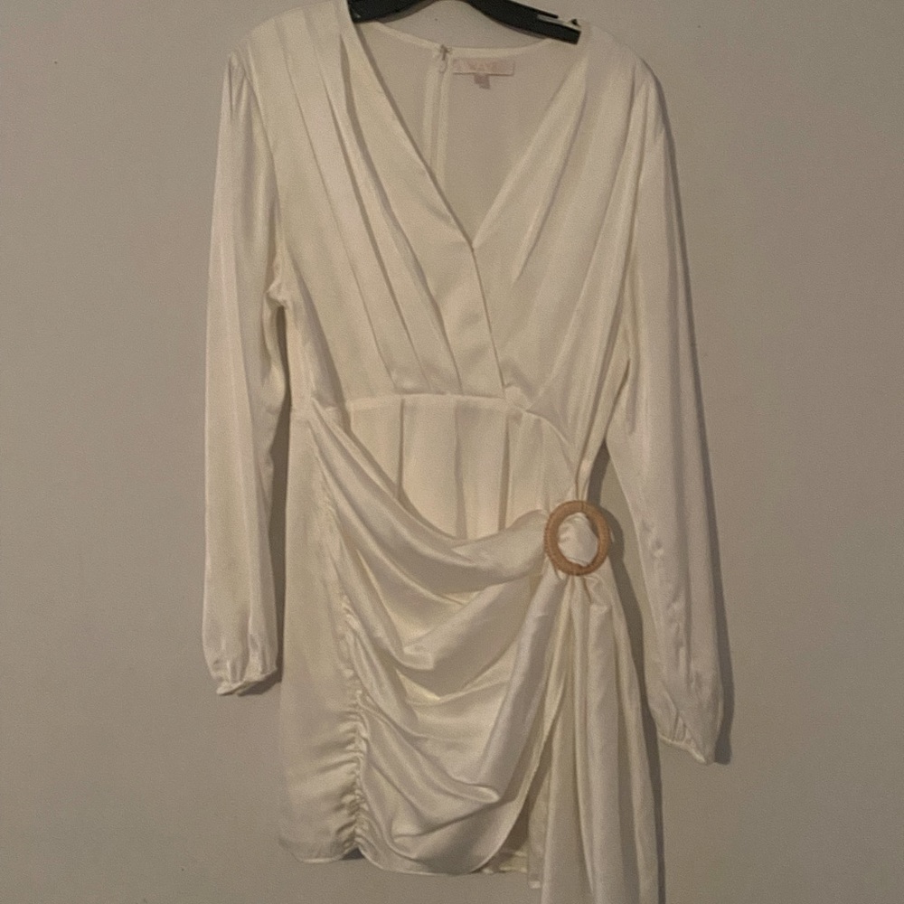 Wayf White Silky Dress